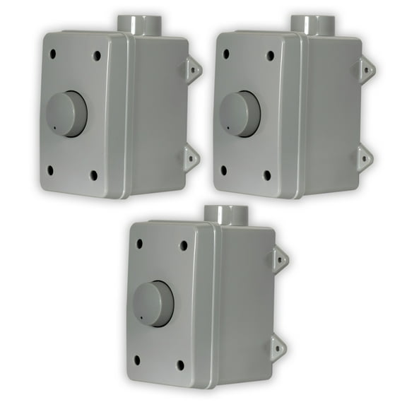 Acoustic Audio AAOVCD-G Outdoor Volume Controls Gray Weatherproof 3 Piece Set