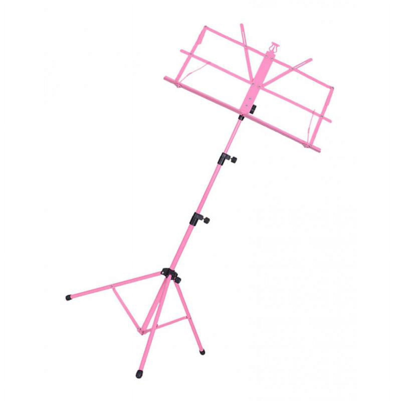 LeeQinersw Adjustable Sheet Music Stand Holder Folding Foldable with Black Bag Pink