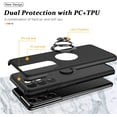 thumbnail image 6 of Case for Samsung Galaxy S21 Ultra 5G, [Built-in Camera Cover] Military Shockproof Phone Case Cover with Embedded Metal Ring Stand Kickstand [Support Magnetic Car Holder] for S21 Ultra, Black, 6 of 13