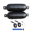 thumbnail image 2 of Almencla 2 Pieces Boat Fenders 4.5'' x16'' with Rope and Inflator Pump Anti Collision for Black, 2 of 8