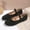 Black, variant on Women's Flat Shoes, T-Strap Non-slip Casual Round Toe Soft Sole Party Shoes Black Size 6.5