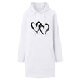 thumbnail image 3 of Women's Casual Printed Letter Hoodie Ladies Casual Women Dress Womens A Line Dresses Small Women Dresses Long Sleeve Dresses Short Wrap Dress V Neck Dresses for Women Casual Summer Dresses for Mom, 3 of 4