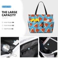 thumbnail image 2 of Wukai Cartoon Watermelon Print Zipper Bag,large Beach Tote Bag,Waterproof Sandproof Bag,Grocery and Picnic Tote Travel Bag, 2 of 5