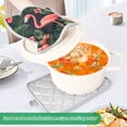 thumbnail image 3 of Yayeee Pot Holders Kitchen Heat Resistant with Pocket 7"x9.8" Cotton Oven Cooking Hot Pads, Red Flamingo Pattern, 3 of 7