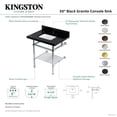thumbnail image 4 of Kingston Brass KVPK3030KBSQB1 Templeton 30" Black Granite Console Sink with Brass Legs and Shelf (8-Inch, 3-Hole), Black Granite/Polished Chrome, 4 of 4