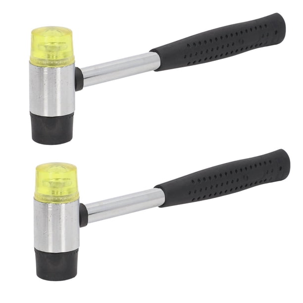 2 martillos de goma de 25 mm con mango de acero hueco antideslizante y extremo desmontable para carpintería y joyería