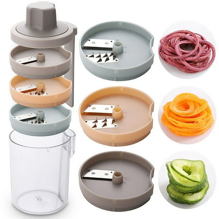 

VRURC Cheese Grater Rotary Shredder 3-in-1 Vegetable Slicer Shredder Grinder for Potato Onion Cucumber Carrot