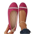 thumbnail image 4 of Loafers for Women with Rhinestone Stripe, Slip-On Flat Shoes with Soft Sole and Cushioned Insole for Casual Wear, Office Commute, and Semi-Formal Events, 4 of 9