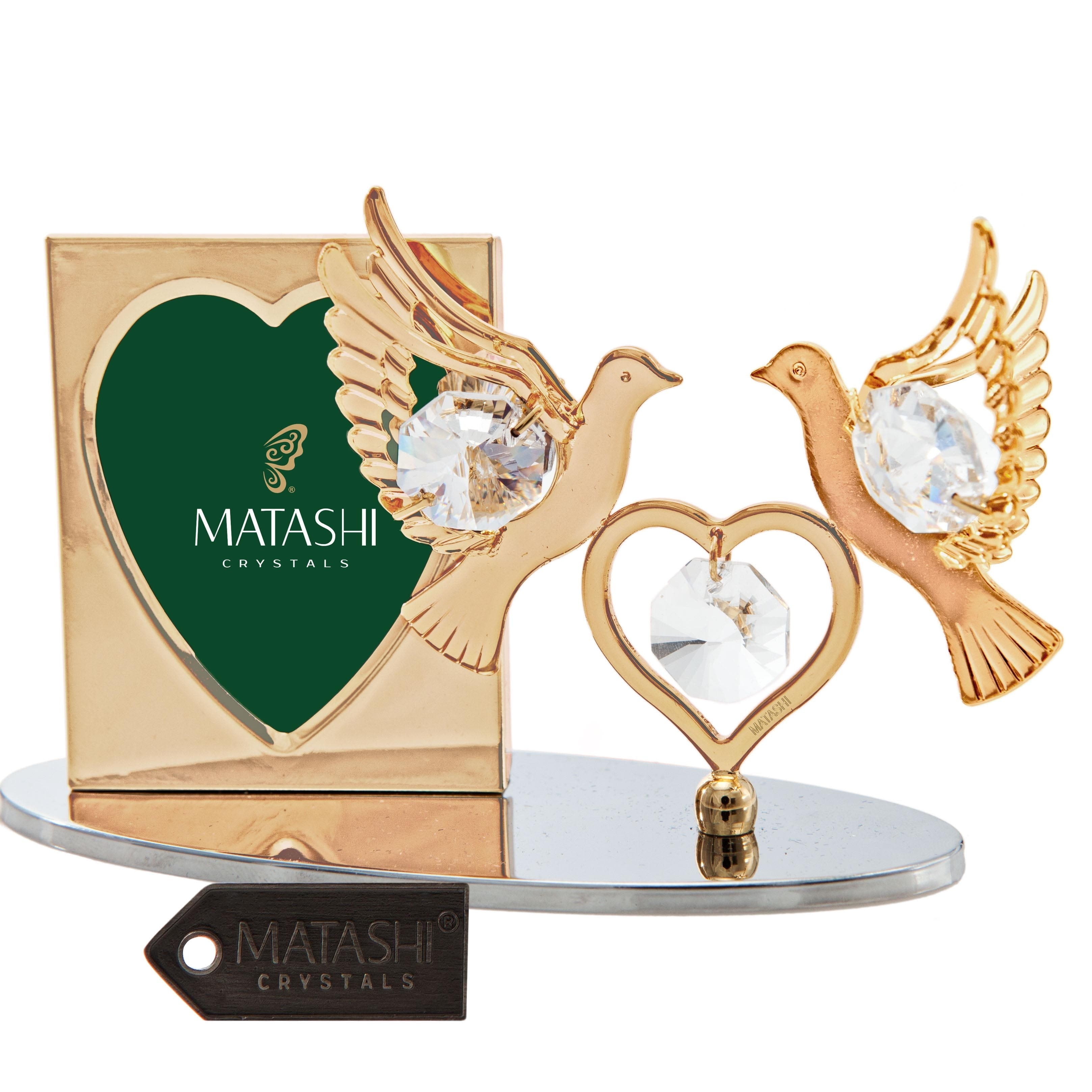 Matashi Crystal 2 Piece Crystal Decorated Double Dove Figurine and ...