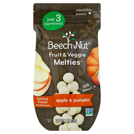 Beech-Nut Toddler Snacks Yogurt Melties Apple Pumpkin (Pack of 8)