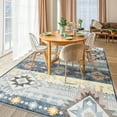 thumbnail image 2 of Ultrug Boho Area Rug Modern Geometric Soft Non Slip Rugs Indoor Floor Carpet for Living Room Bedroom Home Decor,6'x9',Blue, 2 of 7