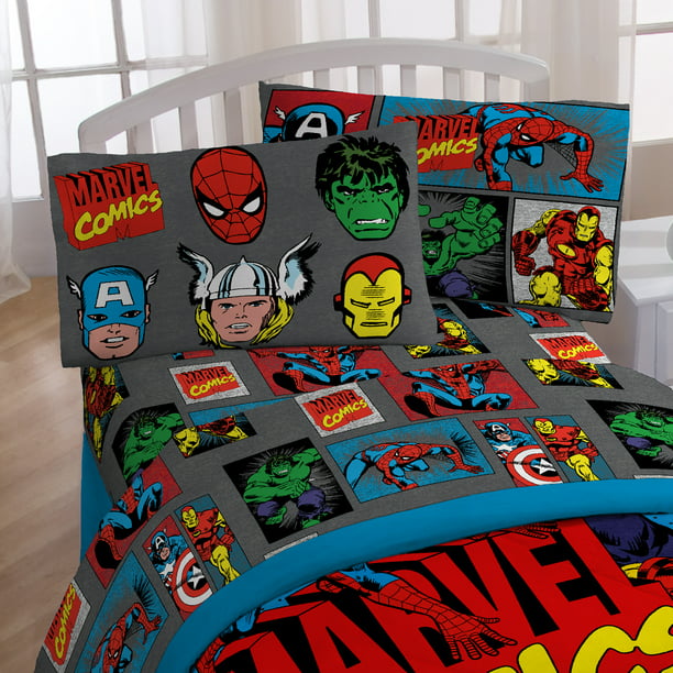 Marvel Superheroes Microfiber Twin Sheet Set - Walmart.com