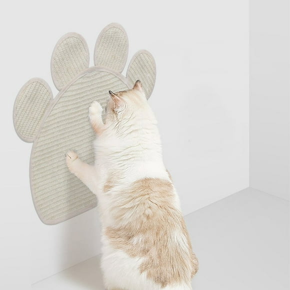 1 piece Khaki sisal foot type cat scratch board cat nest cat pad wall bedroom scratch resistant thickened cat toy