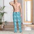 thumbnail image 2 of Fuzoiu blue plaid Snowflake Print Men's Pajama Pants,Lounge Pants for Men,Lounge PJ Bottoms,Sleepwear Pants with Drawstring Pockets -X-Large, 2 of 6