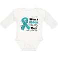 thumbnail image 3 of Inktastic Mom Ovarian Cancer Ribbon Boys or Girls Long Sleeve Baby Bodysuit, 3 of 5