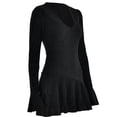 thumbnail image 3 of Gibobby Vestidos para mujer casuales Vestido de noche y club , informal y sexy, con cuello en V profundo y manga larga para mujer(Negro,CH), 3 of 5