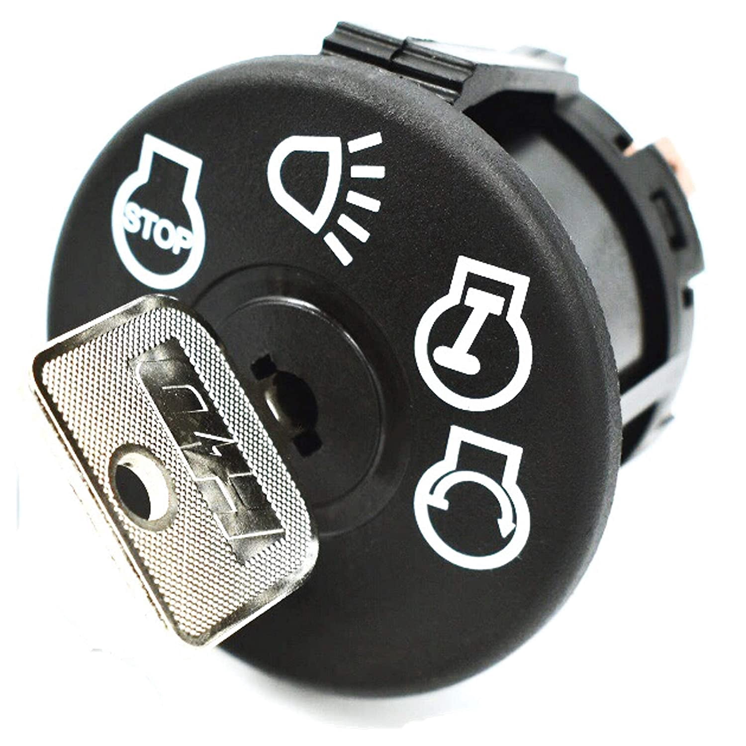 HD Switch Starter Ignition Switch For John Deere LA105 LA110 LA120 LA125 LA130 LA135 LA140 LA145 LA150 LA155 LA165 LA175 (Includes 1 Umbrella Key w/DUST Shield, 1 Steel Key & Carabiner)