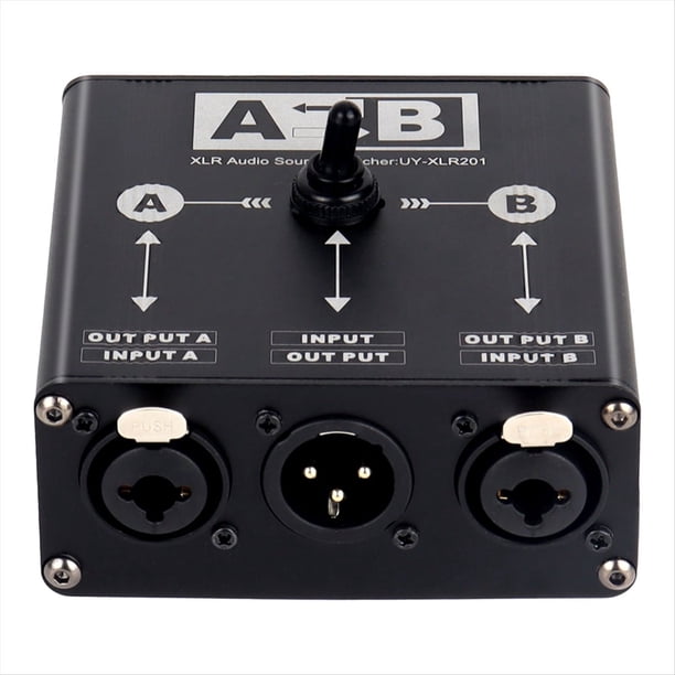 Selector Manual de Fuente de Audio Balanceada XLR Pasiva de 2 Entradas y 1 Salida o 1 Entrada y 2 Salidas para Micrófono y Mezclador de Tarjeta de Sonido.