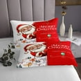 YST Merry Christmas Quilt Set Twin Size Santa Claus Xmas Decor Coverlet