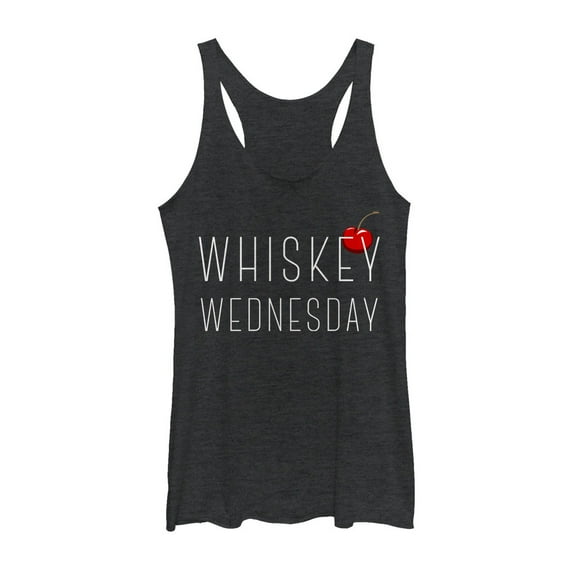 Women's CHIN UP Whiskey Wednesday Racerback Tank Top Black Heather Small