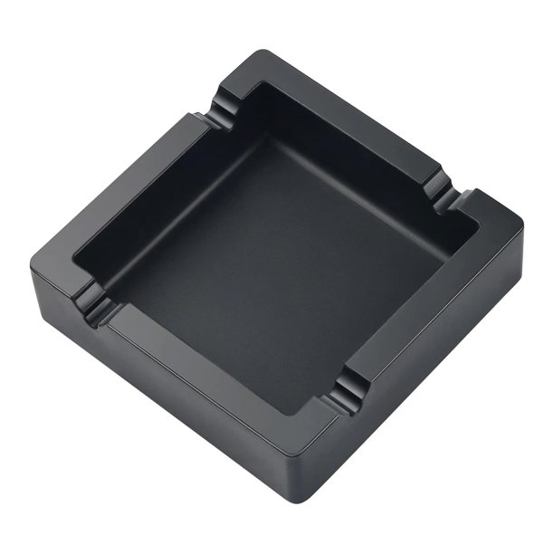 Cenicero de cigarros Ceniceros para cigarrillos al aire libre Grande Negro Soporte de doble uso Cenicero de cigarrillos de silicona irrompible para patio/exterior/interior/decoración del hogar