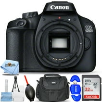 Canon EOS 4000D / Rebel T100 DSLR Camera (Body Only) - Essential Bundle Includes: Sandisk Ultra 32GB SD, Memory Card Reader, Gadget Bag, Blower, Microfiber Cloth and Cleaning Kit