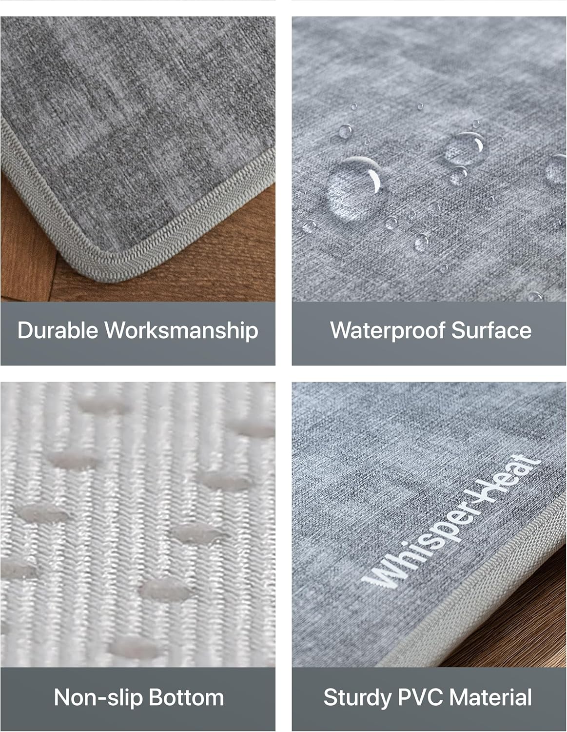 WhisperHeat™ Heated Floor Mat – Electric Tap-to-Activate Foot & Floor Warmer- Silent, Energy-Efficient Underfoot Heating Mat