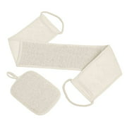 ABc Back Scrubber Exfoliating Set with Loofah Sponge for Shower for Men and Women, Beige