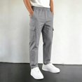 thumbnail image 2 of WERYOUNG Boys Girls Cargo Pants Elastic Drawstring Waist Straight Leg Trousers Kids Loose Fit Back To School Pants 15-16 Years, 2 of 6