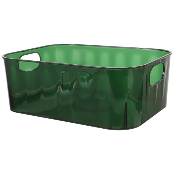 Green PET Makeup Organizer Storage Basket for Beauty Supplies and Small Tools 12.5 x 6.5 x 8 inches