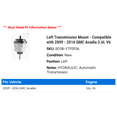 thumbnail image 2 of Left Transmission Mount - Compatible with 2009 - 2016 GMC Acadia 3.6L V6 2010 2011 2012 2013 2014 2015, 2 of 2