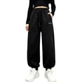 thumbnail image 6 of Nilvkv Girls Baggy Sweatpants, Girls Pants, Cuffed Joggers with Elastic Drawstring Waist and Side Pockets in Solid Colors, ideal for Fall Black 11-12 Years, 6 of 6