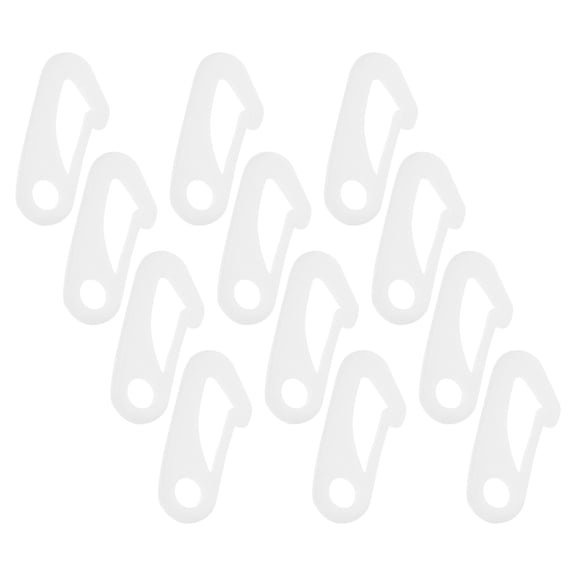 OULII 12Pcs Outdoor White Plastic Flagpole Clip Hooks Strong Spring Loaded Flag Holder Accessories