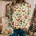 thumbnail image 4 of idosla Christmas Sweatshirt for Women 2025 Vintage Crewneck Xmas Tops Funny Graphic Tees Long Sleeve Holiday Outfits (Light Yellow, S), 4 of 8
