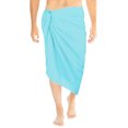 thumbnail image 3 of HAPPY BAY Men's Pareo Bath Trunk Swimwear Sarong Swim Beach Wrap One Size Aqua, Solid Summer Vacation Aloha, 3 of 3