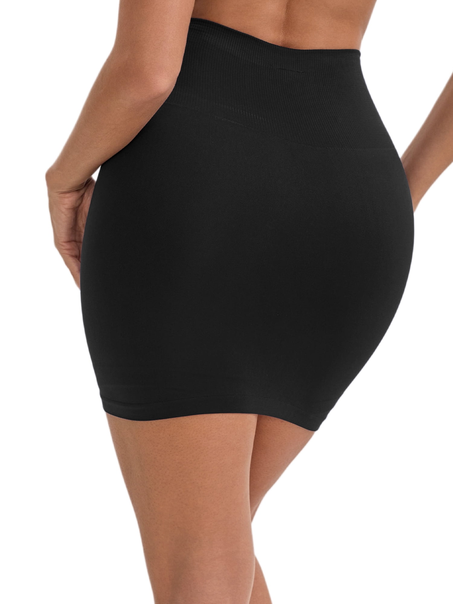 DARING DIVA Women's with Leggings Tummy Control High-Waisted Half Slip XL Black