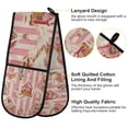 thumbnail image 2 of Yayeee Double Oven Mitt Kitchen Heat Resistant Baking 35" x7" Quilted Glove, Beige Gingerbread Houses, 2 of 6