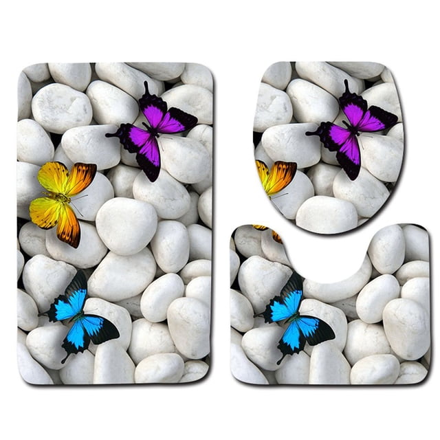 Matsuzay Juego de 3 unidades de alfombrillas para baño, alfombrilla antideslizante para cocina, alfombrilla para baño, alfombrilla para baño, Decoración del hogar TYPE1 7 #