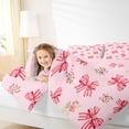 thumbnail image 4 of Manfei Cute Bow 7pcs Bedding Comforter Set For Girls,Red Kawaii Floral Blossom Queen Bedding Sets For Kids,Pink Reversible, 4 of 7