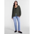 thumbnail image 2 of No Boundaries Cable Knit Grandpa Cardigan, Women's and Women's Plus XXS-4X, 2 of 5