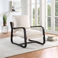 thumbnail image 2 of Comfort Pointe Sling Chair Upholstered in Oatmeal White Fabric with Metal Frame, 2 of 7