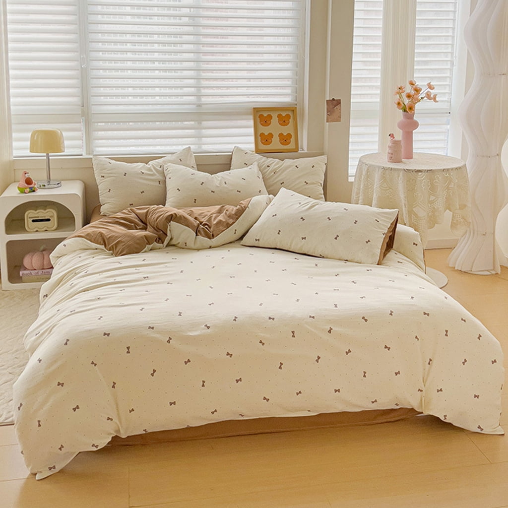 Cotton 4 Pieces Bed Set Temperature Regulating Nursery Bedding for Toddlers and Kids