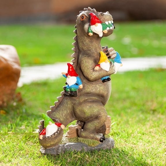 Dinosaur Gnomes Garden Statues for Garden Decor, Garden Gnomes Statues, Outdoor