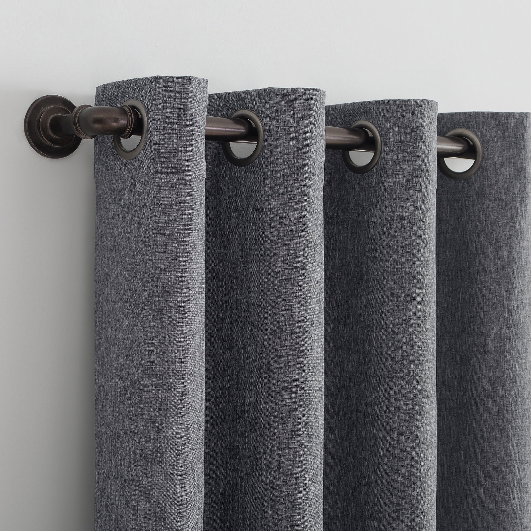 Sun Zero Tyrell Tonal Texture Draft Shield Fleece Insulated 100% Blackout Grommet Curtain Panel In Sterling Gray, 50"X84", Sterling Gray
