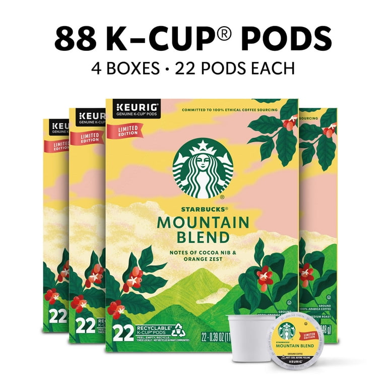 Starbucks Mountain Blend, Medium Light Roast Keurig K-Cup Coffee