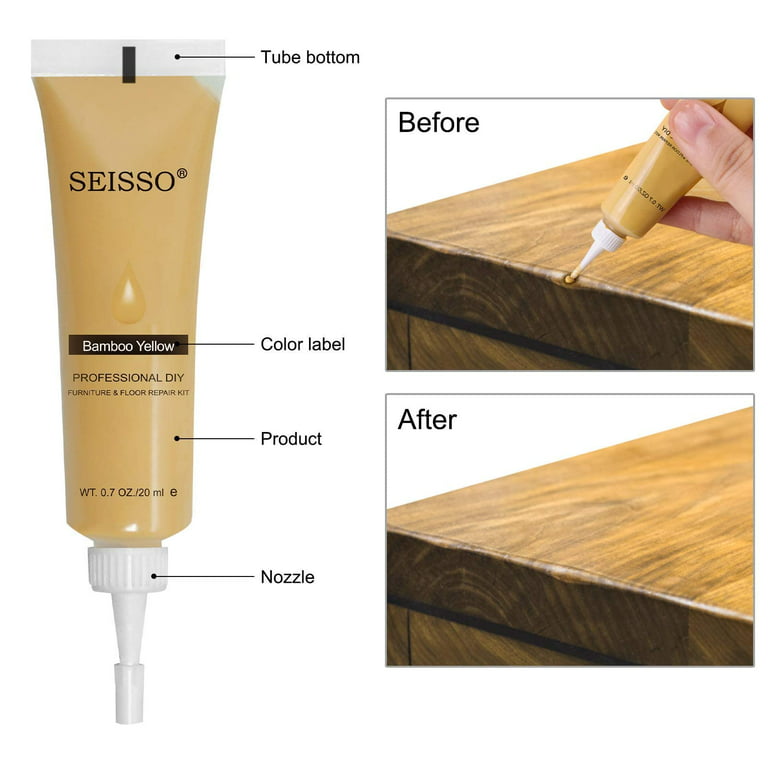SEISSO Wood Filler Furniture Repair Kit, Wood Fill Restore a Finish for  Scratch Wood Floor, White Dark Wood Furniture Scratch Repair Kit Paste,  Wood