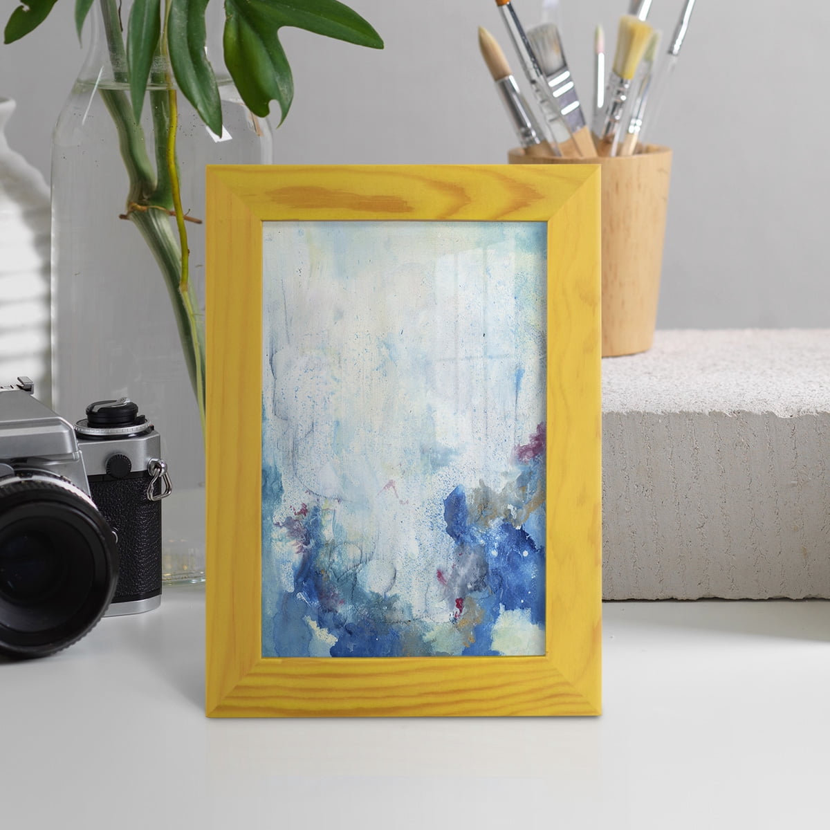 In the Mist II - Framed Print w/glass - Sunflower Yellow