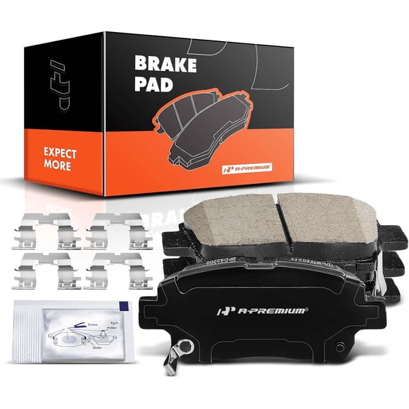 A-Premium Front   Ceramic Disc Brake Pads Set Compatible with Select Scion and Toyota Models - iQ 2012-2015, xA/xB 2004-2006, Celica 2000, Echo 2001-2005, MR2 Spyder, Prius, with Hardware, 4 Pcs