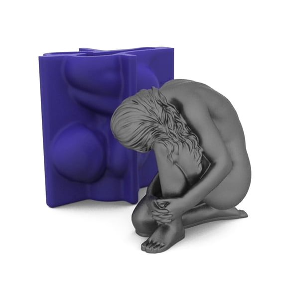 Large Silicone Mold Handmade Art Crafts Tool for Ideal for DIY Candle Soap Cake Fondant Decorations Yoga Room Ornemants