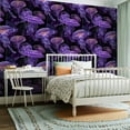 thumbnail image 2 of Peel and Stick Wallpaper Contact Paper Modern Black Purple Jellyfish Ocean Vintage Glow Jellyfish Self Adhesive and Removable 23.6in x 118in, 2 of 8